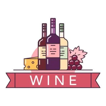 Wine illustrations items Stock Illustration