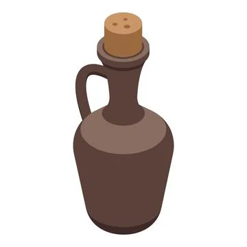 Wine jug icon isometric vector. Food bread Stock Illustration