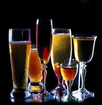 Wine, juices, drinks Stock Photos