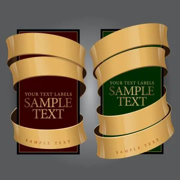 Wine Label with a gold ribbon. Vector illustration 库存插图