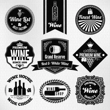 Wine label set Stock Illustration