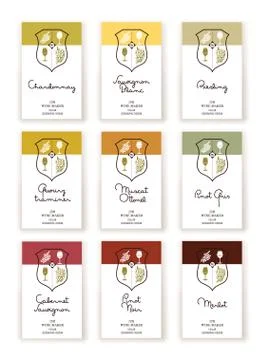 Wine label templates 스톡 일러스트