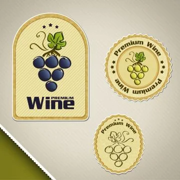 Wine labels Illustrazione stock