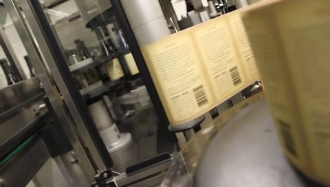 Wine Labels in Press 6555 Stock Footage