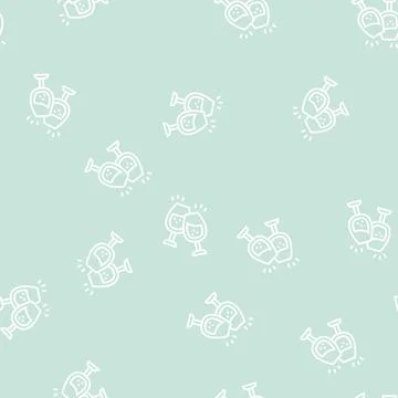 Wine leisure line seamless pattern Stock Illustration