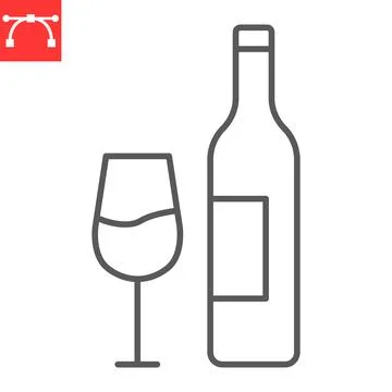 Wine line icon Stock Illustration