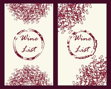 Wine list cards Illustrazione stock