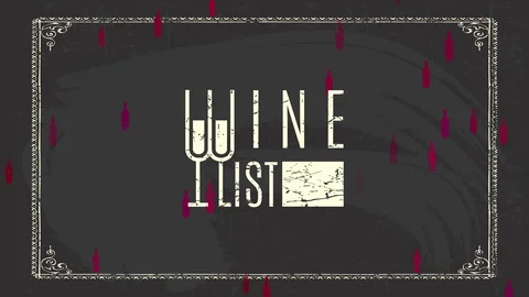 Wine list concept art designed with cut full eyeglasses creating letters on Stock Footage 129644501