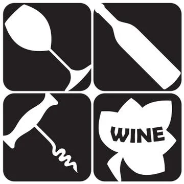 Wine list design elements. Vector icons set. Stock Illustration