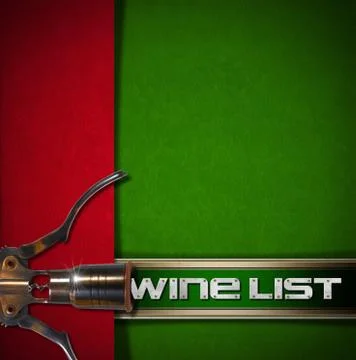 Wine list design Illustrazione stock