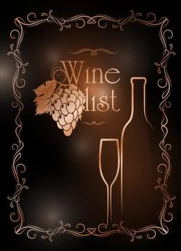 Wine list design Stock Illustration