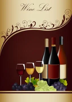 Wine List Menu Stock Illustration