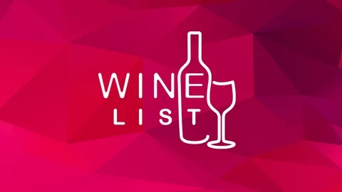 Wine list menu written with elegant typography mixed with bottle and glass Stock Footage 129540566