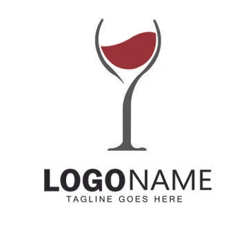Wine Logo design Illustrazione stock