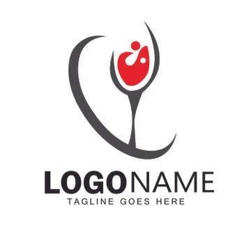 Wine Logo design Illustrazione stock