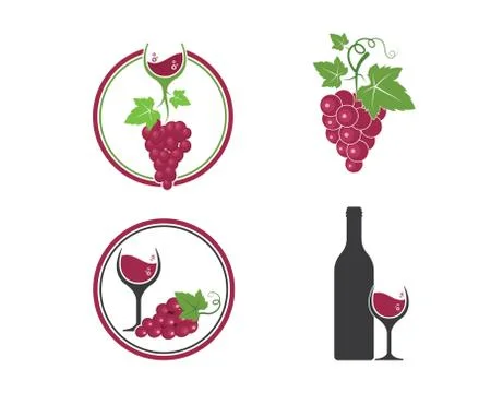 Wine logo icon vector illustration design Stock Illustration