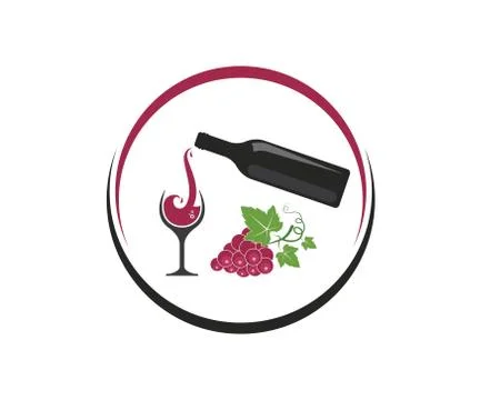 Wine logo icon vector illustration design Stock Illustration