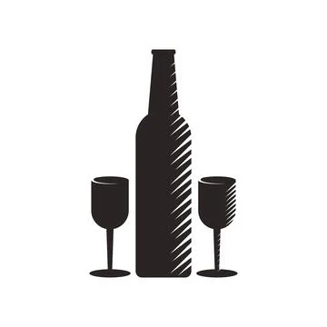 Wine Logo illustration Illustrazione stock