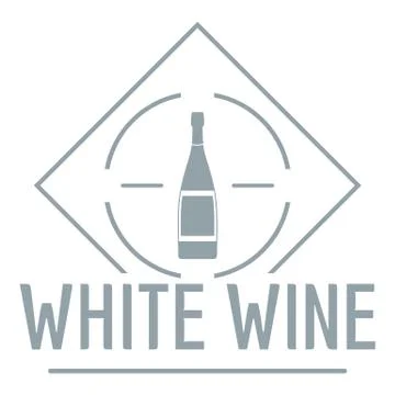 Wine logo, simple gray style Stock Illustration