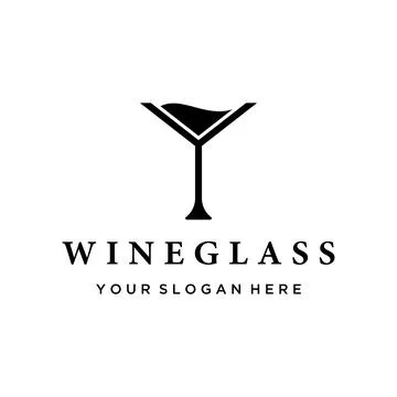 Wine logo template design with wine glasses and bottles.Logo for nightclub,.. Stock Illustration