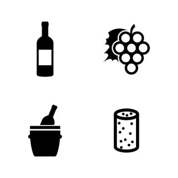 Wine Making. Simple Related Vector Icons Stock Illustration