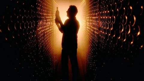 Wine Man in Tunnel Stock Footage 81947478