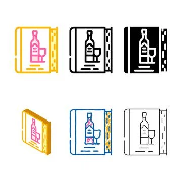 Wine map color icon vector concepts Stock Illustration