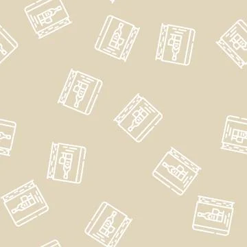 Wine map line vector seamless pattern Stock Illustration