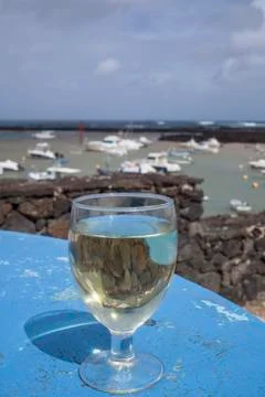 Wine at the marina Stock Photos