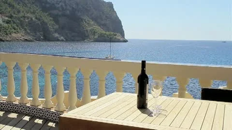 Wine on Mediterrainian villa Stock Footage 20487522