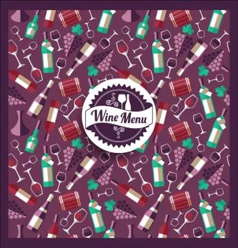 Wine menu. Abstract background. Flat style background pattern Stock Illustration
