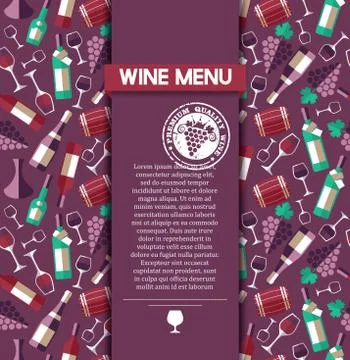 Wine menu. Abstract background. Flat style background pattern Illustrazione stock