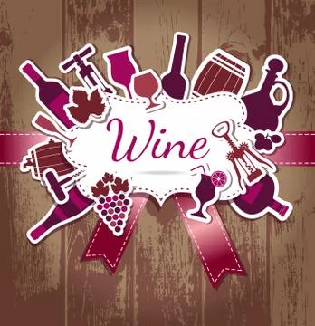 Wine menu background Stock Illustration