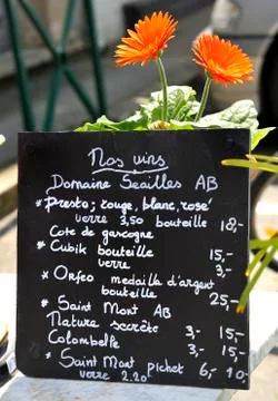 Wine menu board Stock Photos