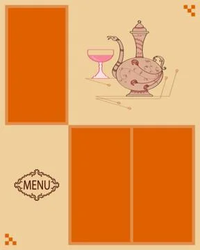 Wine Menu Card Design Template Stock Illustration