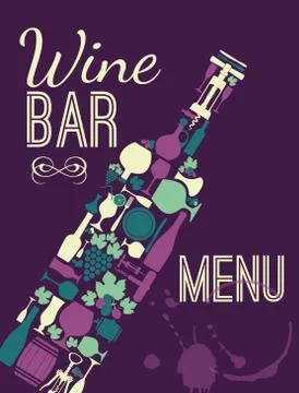 Wine menu card. Stock Illustration