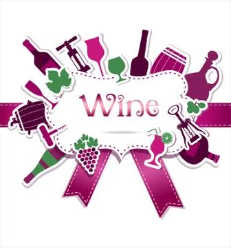 Wine menu card . Wine set for yours design. Stock Illustration