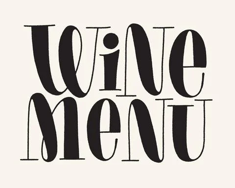 Wine Menu Hand Lettering Stock Illustration