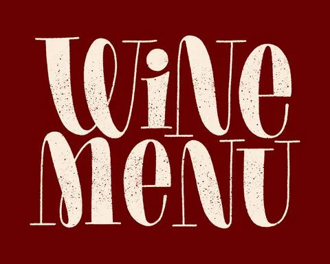 Wine Menu Hand Lettering Stock Illustration