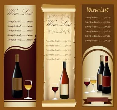 Wine menu Stock Illustration