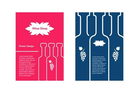 Wine menu layout template design Stock Illustration