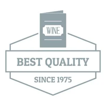 Wine menu logo, simple gray style Stock Illustration