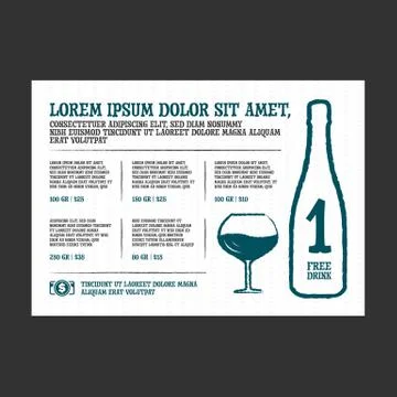 Wine menu for restaurant Stock Illustration