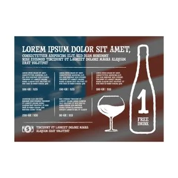 Wine menu for restaurant Stock Illustration