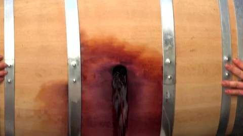 Wine mixing during fermentation process in barrel, Bordeaux Vineyard Stock Footage 119194184