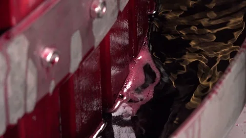 Wine mixing during fermentation process in barrel Stock Footage 119198835