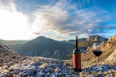 Wine in the mountains Stock Photos