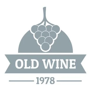 Wine natural logo, simple gray style Stock Illustration