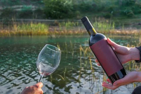 Wine in nature Stock Photos