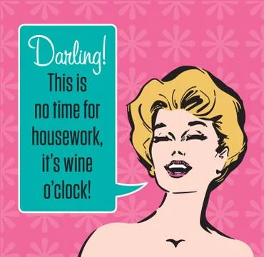 Wine O’Clock Vector Graphic Иллюстрация